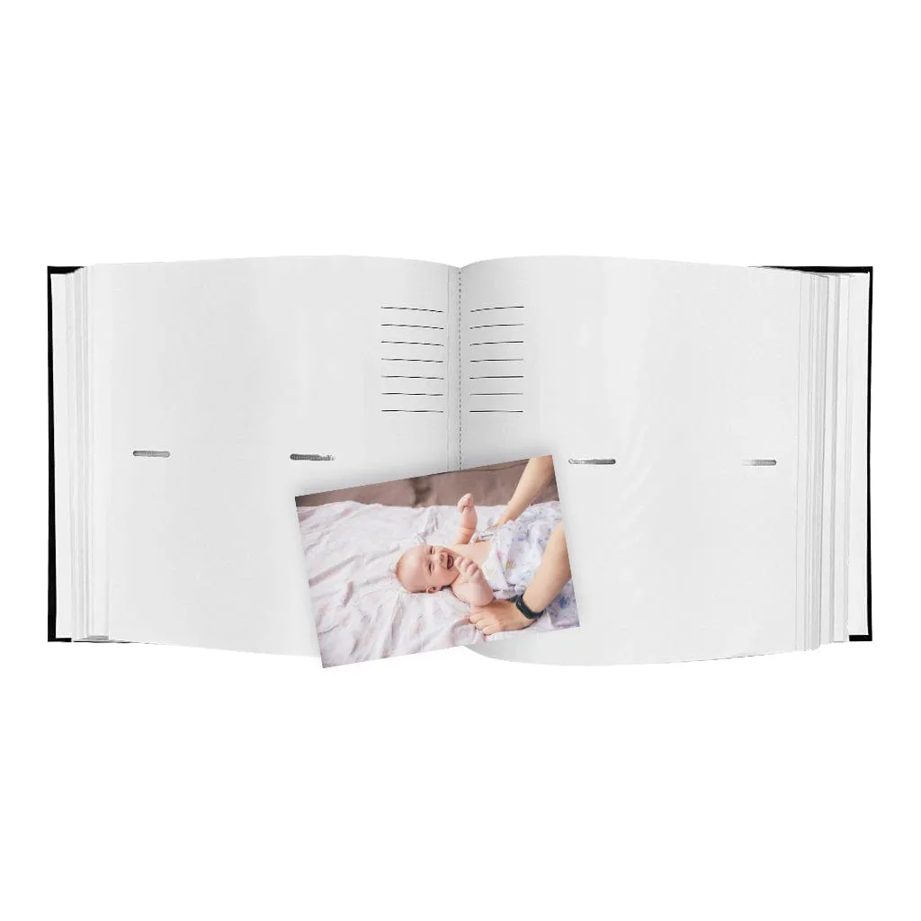 Plush Linen Black Slip-in Photo Album (200ph) - 2 Pack Bundle