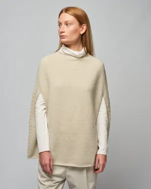renew-wool poncho - ivory