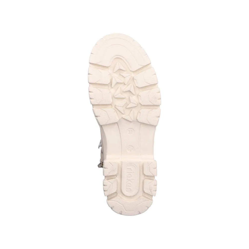 Rieker Z7430-62 Ladies Beige Side Zip Ankle Boots