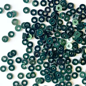 Sequins - Flat- Circle - 3mm - Dark Green (S221)