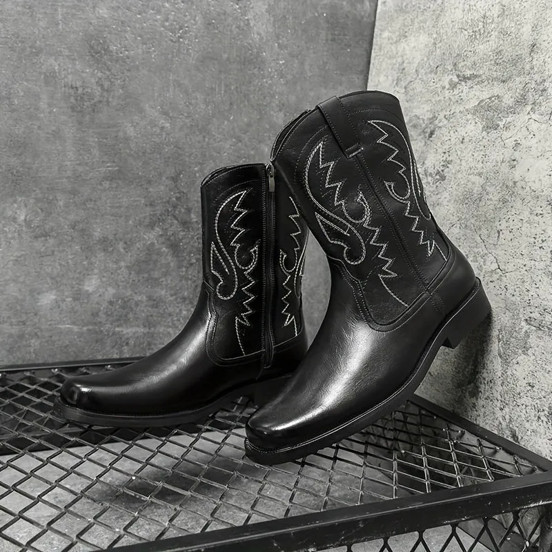 Short Height Mens Trendy Cowboy Boots