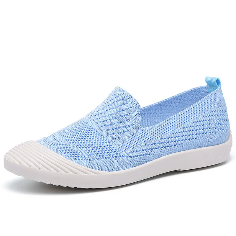 Slip On Pointed Toe Flyknit Flat Shoes