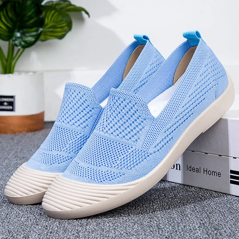 Slip On Pointed Toe Flyknit Flat Shoes