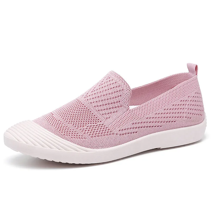 Slip On Pointed Toe Flyknit Flat Shoes