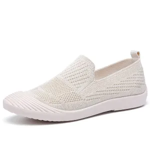 Slip On Pointed Toe Flyknit Flat Shoes