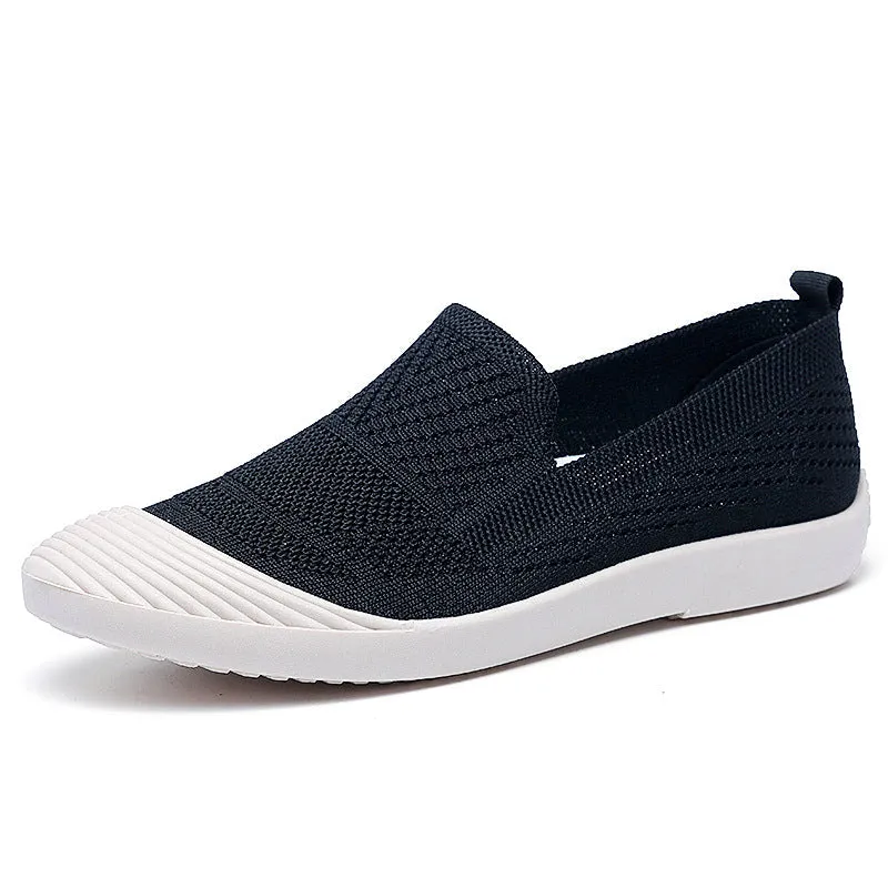 Slip On Pointed Toe Flyknit Flat Shoes