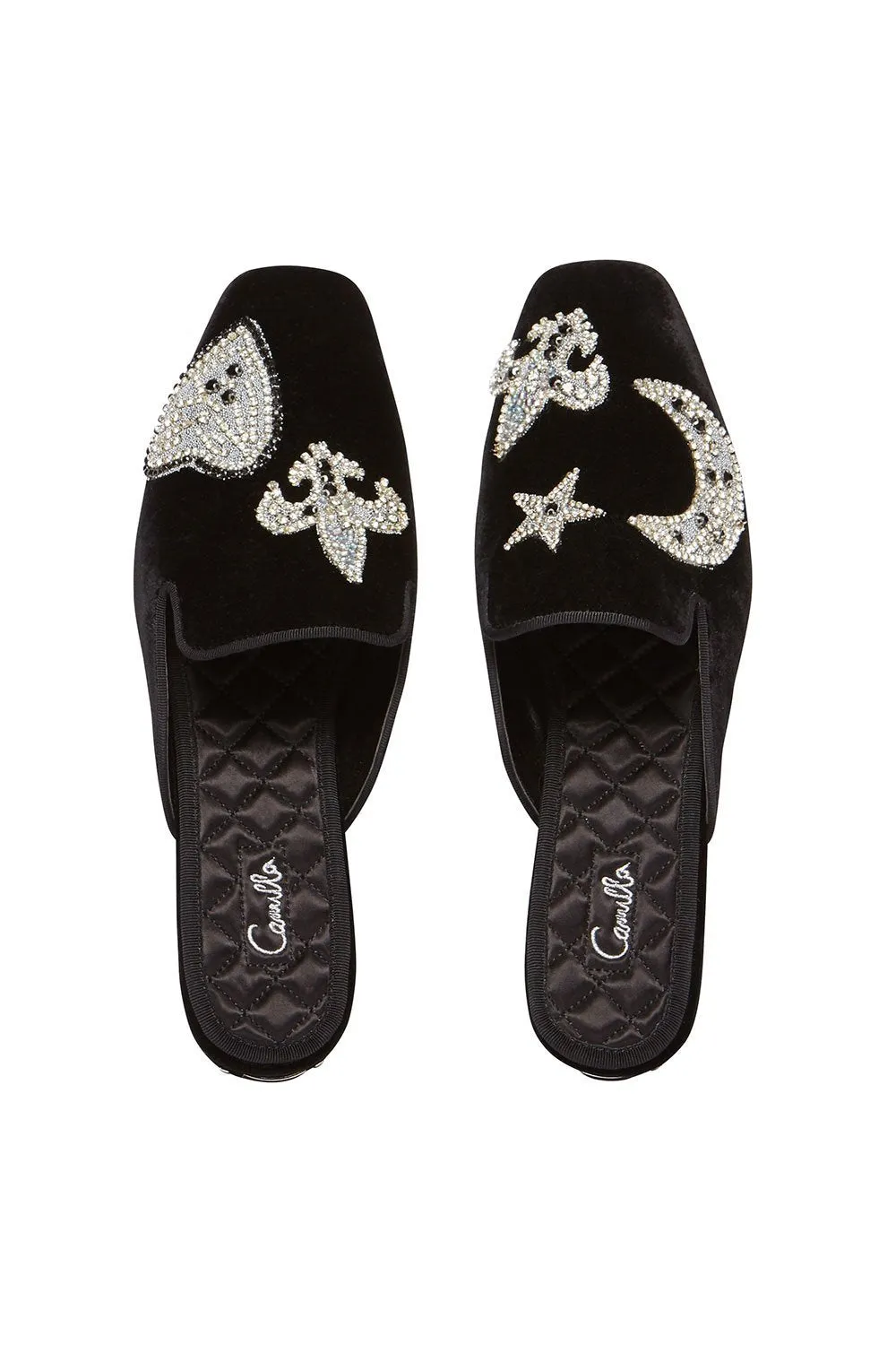 SQUARE TOE SLIPPER BLACK CONTEMPORARY