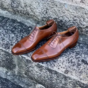 Tan Leather Namira Brogue Toe Cap Oxfords - Formal Shoes - AW24