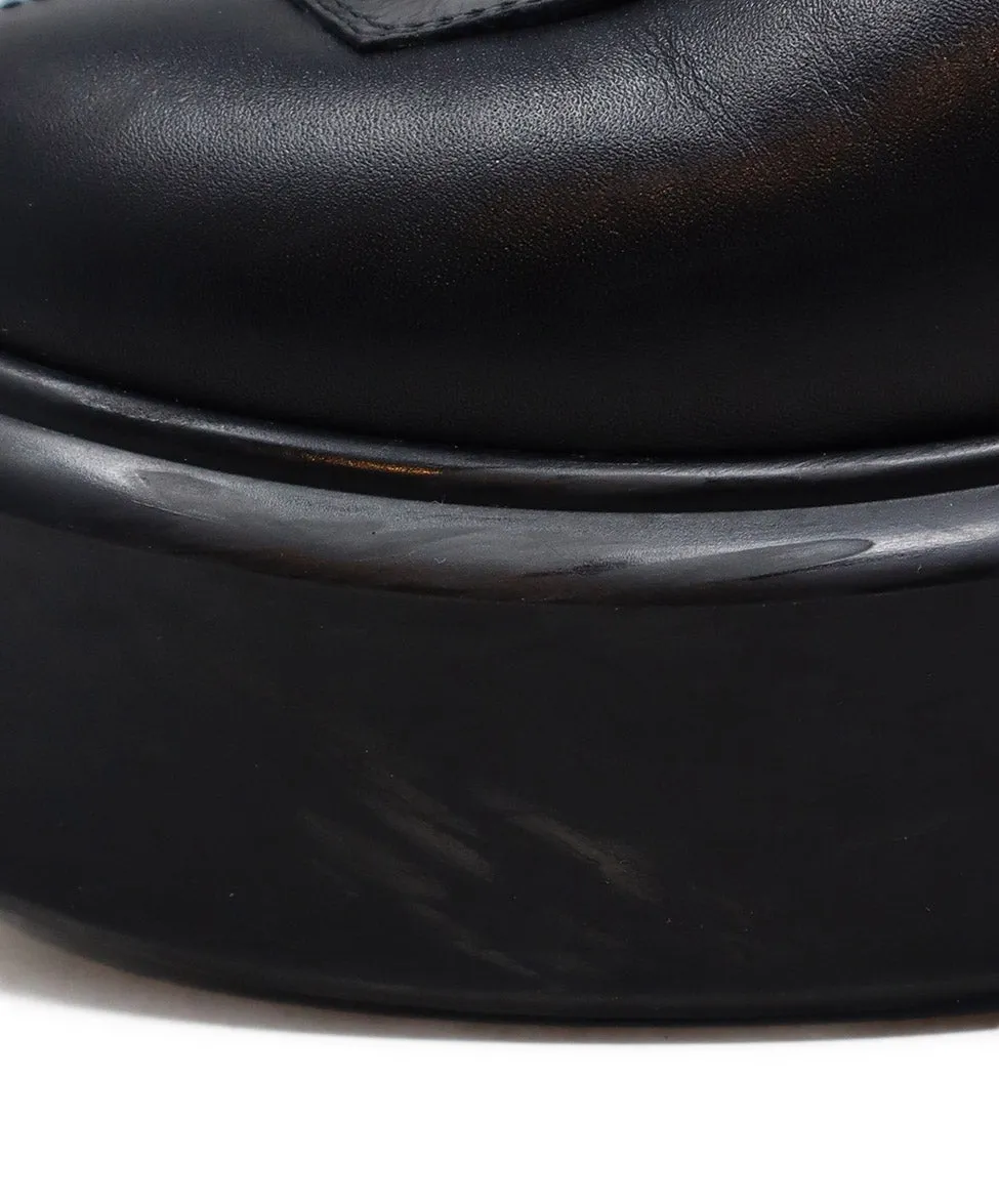 The Row Black Leather Platform Boots sz 9