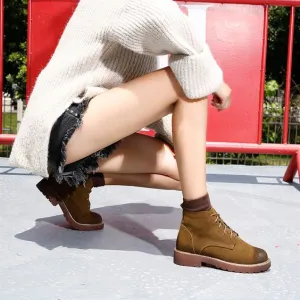 Trendy Leather Martin Booties