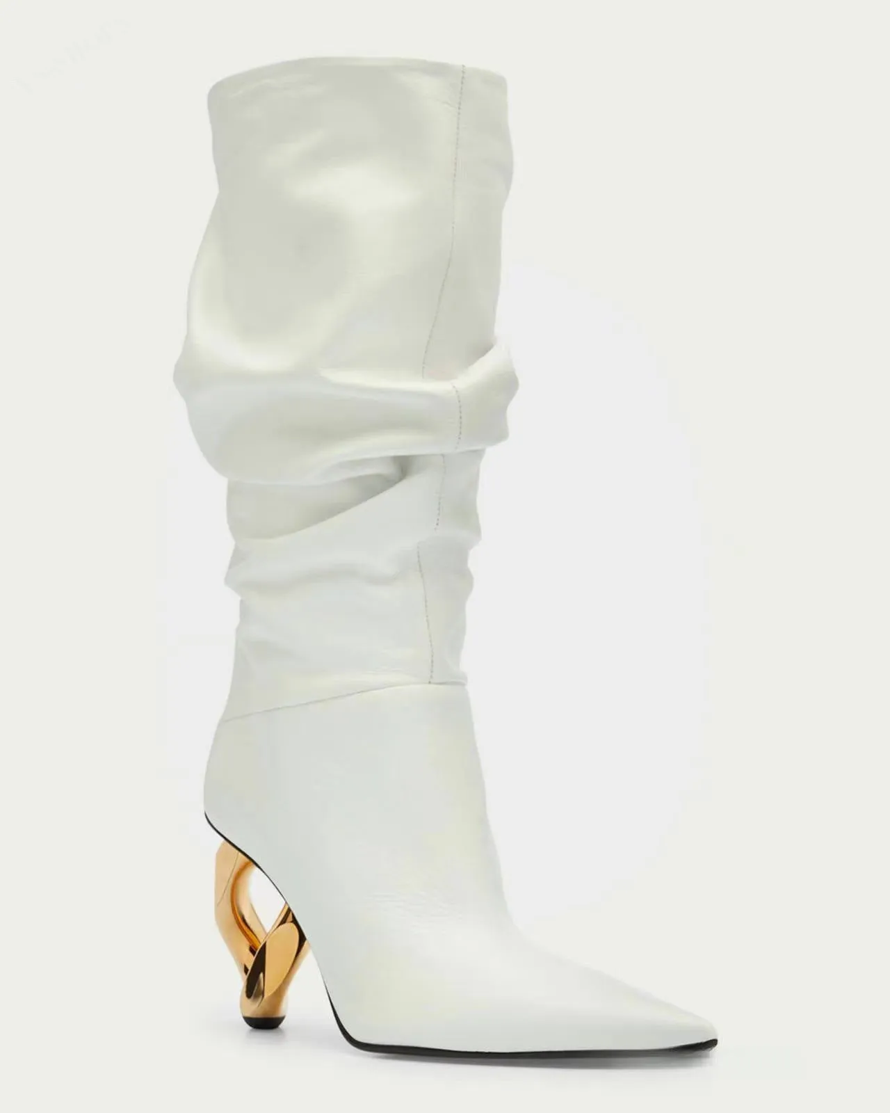 Trendy Pleated Wind Pointed Toe Mid-Calf Fashion Boots