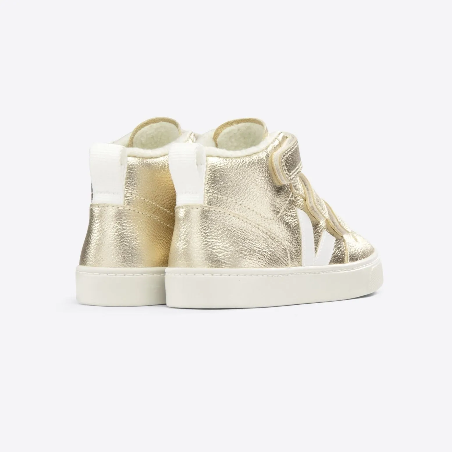 Veja Junior V-10 Mid Leather Platinum White Trainers