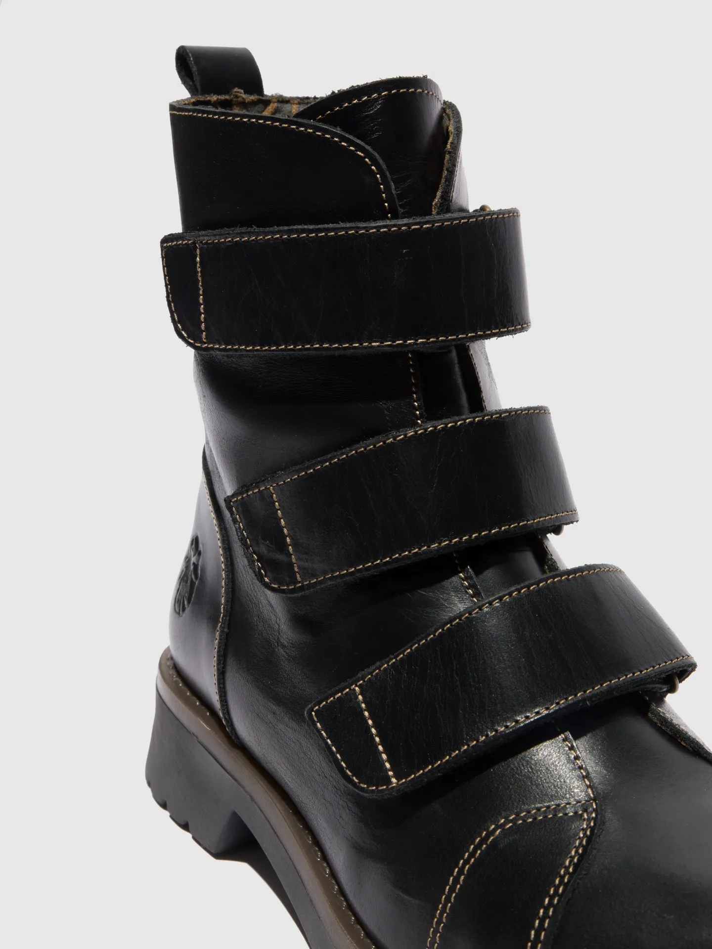 Velcro Ankle Boots RACH790FLY RUG BLACK
