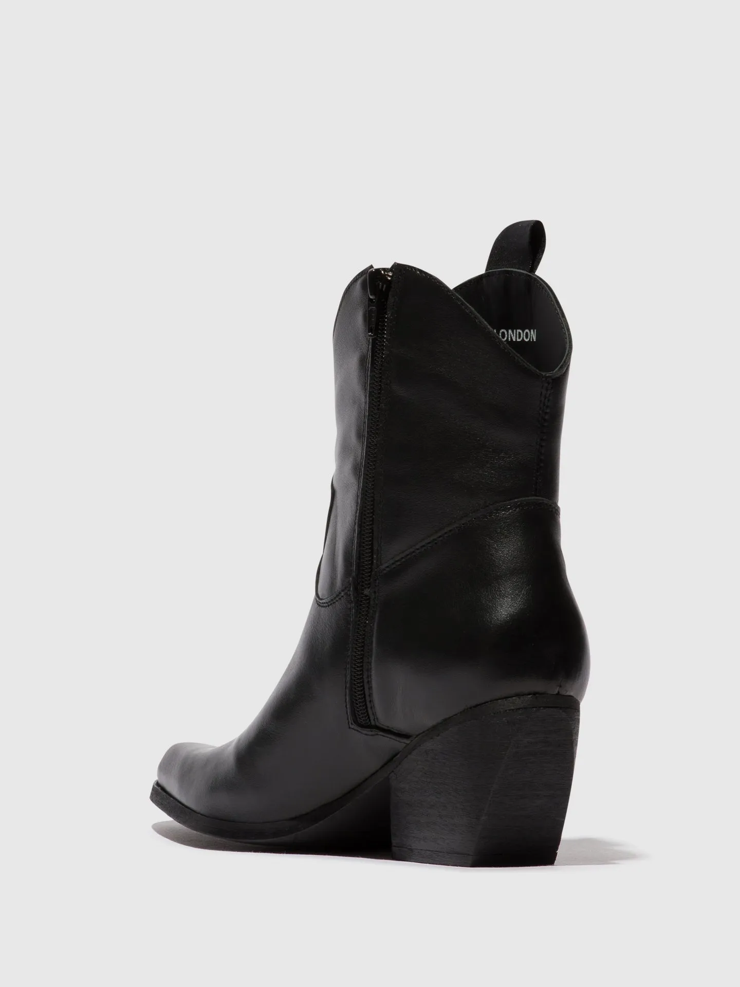 Zip Up Ankle Boots TABB905FLY BLACK